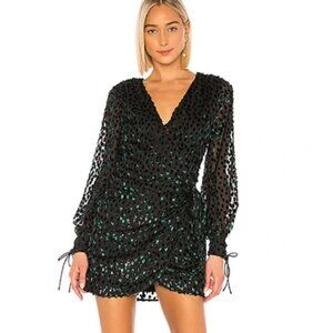 NWT LPA Brett black Freen Wrap Mini Dress Small S